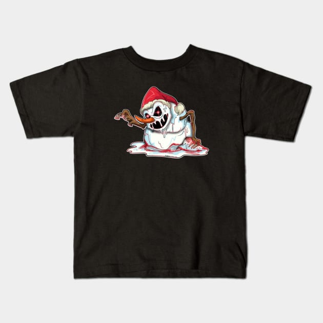 Erie Evil Santa Snowman Kids T-Shirt by Trendy Black Sheep